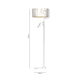 Lampa podłogowa ZIGGY WHITE White/Gold 1xE27 +  1x mini GU10