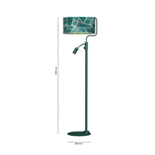 Lampa podłogowa ZIGGY GREEN Gold/Bottle 1xE27 + 1x mini GU10