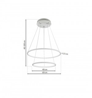 LAMPA WISZĄCA ORION WHITE 53W LED Barwa ciepła 3000K