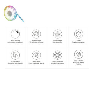Zestaw LED RGB Wi-FI 5m Smart Tuya IP65 + CCT + Dim 12V