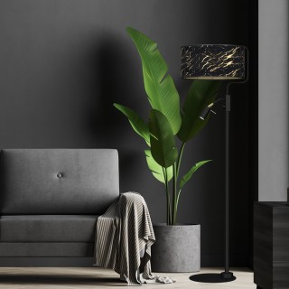 Lampa stojąca SENSO Black/Gold 1xE27 + 1x mini GU10