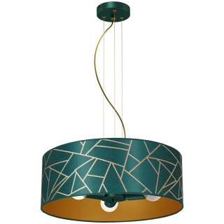 Lampa wisząca ZIGGY GREEN Gold/Bottle green  3xE27