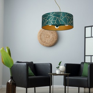 Lampa wisząca ZIGGY GREEN Gold/Bottle green  3xE27