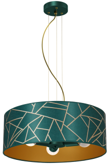 Lampa wisząca ZIGGY GREEN Gold/Bottle green  3xE27