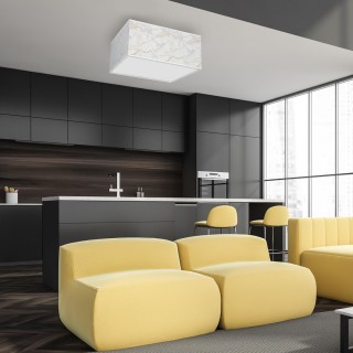 Lampa sufitowa SENSO White/Gold kwadrat 500mm 3xE27