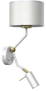 Kinkiet ALBION BIEL / BAWEŁNA 1xE27 + 1x mini GU10