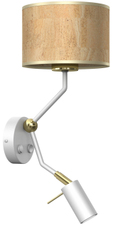 Kinkiet CORK White/Cork 1xE27 + Mini GU10