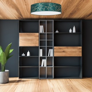 Lampa sufitowa ZIGGY GREEN Gold/Bottle green 3xE27