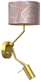 Kinkiet ZIGGY PINK Gold/Pink 1xE27 + 1x mini GU10