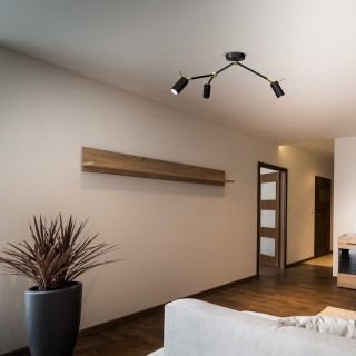 Lampa sufitowa IRIS Black/Gold 3x mini GU10