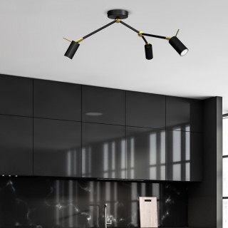 Lampa sufitowa IRIS Black/Gold 3x mini GU10