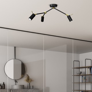Lampa sufitowa IRIS Black/Gold 3x mini GU10