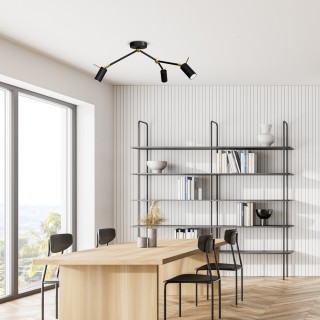 Lampa sufitowa IRIS Black/Gold 3x mini GU10