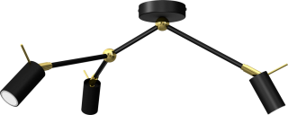 Lampa sufitowa IRIS Black/Gold 3x mini GU10