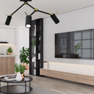 Lampa sufitowa IRIS Black/Gold 3x mini GU10