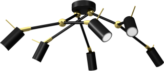 Lampa sufitowa IRIS Black/Gold 6x mini GU10