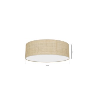 Lampa sufitowa MARSHALL WHITE / RATTAN 3xE27