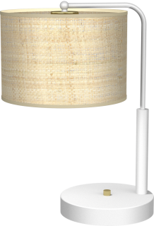 Lampa gabinetowa MARSHALL WHITE / RATTAN 1xE27