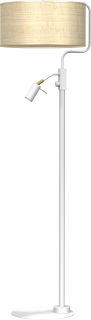 Lampa podłogowa MARSHALL WHITE / RATTAN 1xE27 + 1x mini GU10