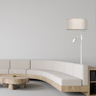 Lampa podłogowa LINO BIEL/LEN 1xE27 + 1x mini GU10