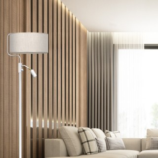 Lampa podłogowa LINO BIEL/LEN 1xE27 + 1x mini GU10