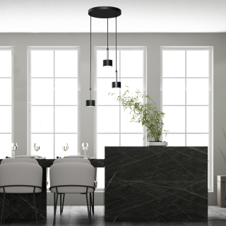 Lampa wisząca ARENA BLACK/SILVER 3xGX53