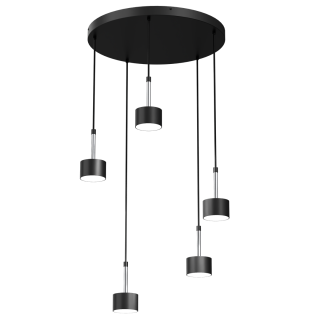 Lampa wisząca ARENA BLACK/SILVER 5xGX53