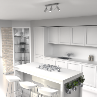 Lampa sufitowa PRESTON WHITE/CHROME 3x mini GU10