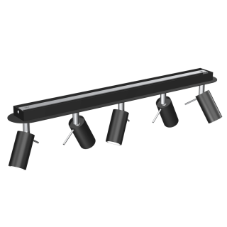 Lampa sufitowa PRESTON BLACK/CHROME 5x mini GU10
