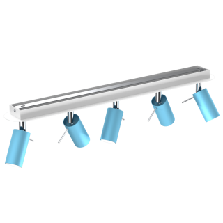 Lampa sufitowa PRESTON BLUE/WHITE 5x mini GU10