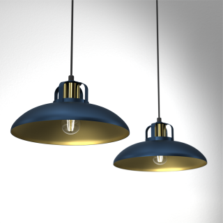 Lampa wisząca FELIX NAVY BLUE/GOLD 2xE27