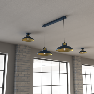 Lampa wisząca FELIX NAVY BLUE/GOLD 2xE27