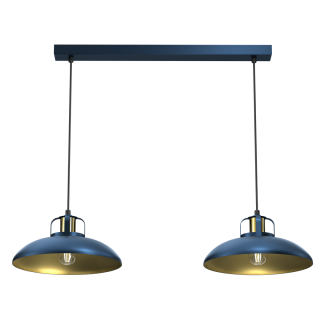 Lampa wisząca FELIX NAVY BLUE/GOLD 2xE27