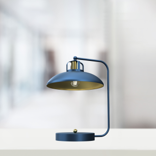 Lampka biurkowa FELIX NAVY BLUE/GOLD 1xE27