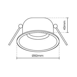 Oczko Sufitowe Podtynkowe Okrągłe Ruchome 1xGU10 IP20 Czarny