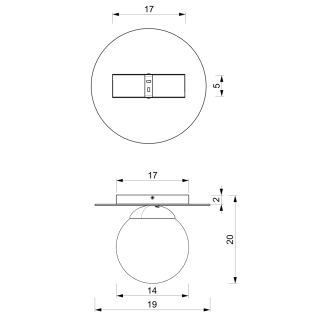 Lampa sufitowa PLATO 1xE14 19cm