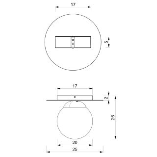 Lampa sufitowa PLATO 1xE14 25cm