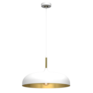 Lampa wisząca LINCOLN WHITE/GOLD 1xE27
