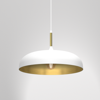 Lampa wisząca LINCOLN WHITE/GOLD 1xE27