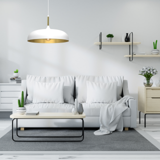 Lampa wisząca LINCOLN WHITE/GOLD 1xE27