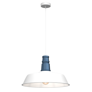 Lampa wisząca ENZO WHITE/BLUE 1xE27