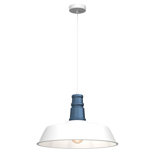 Lampa wisząca ENZO WHITE/BLUE 1xE27