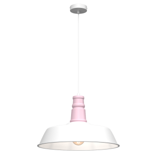 Lampa wisząca ENZO WHITE/PINK 1xE27