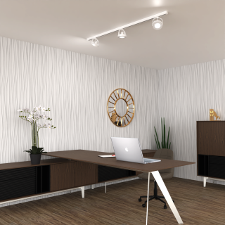 Zestaw Szynoprzewód 3x Lugar (AR111-GU10) + Prowadnica 1,5m - Biały