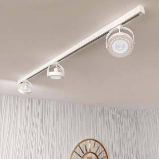 Zestaw Szynoprzewód 3x Lugar (AR111-GU10) + Prowadnica 1,5m - Biały