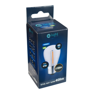 Żarówka filamentowa LED 0,5W ST45 E27 Barwa ciepła