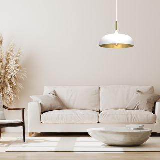 Lampa wisząca LINCOLN WHITE/GOLD 35cm