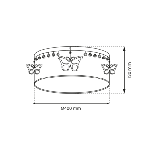 Lampa sufitowa PAPILLON 2xE27