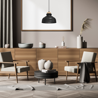 Lampa wisząca ASMUND BLACK 1xE27 20cm