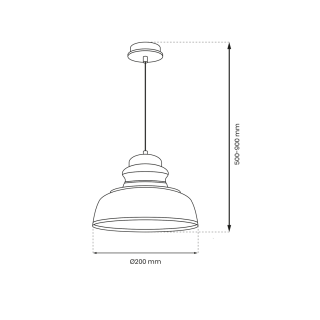 Lampa wisząca ASMUND BLACK 1xE27 20cm